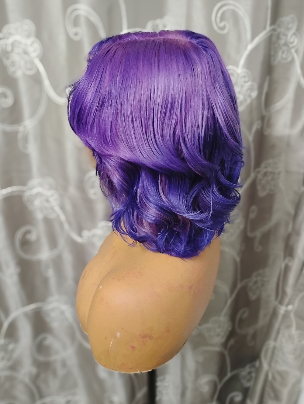 Purple Short Wavy Lace Front Wig - Women Hair - Picture 6 of 10